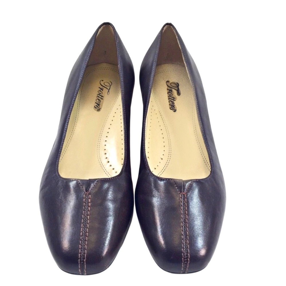 The Trotters Womens Brown Leather Pumps size 8W
